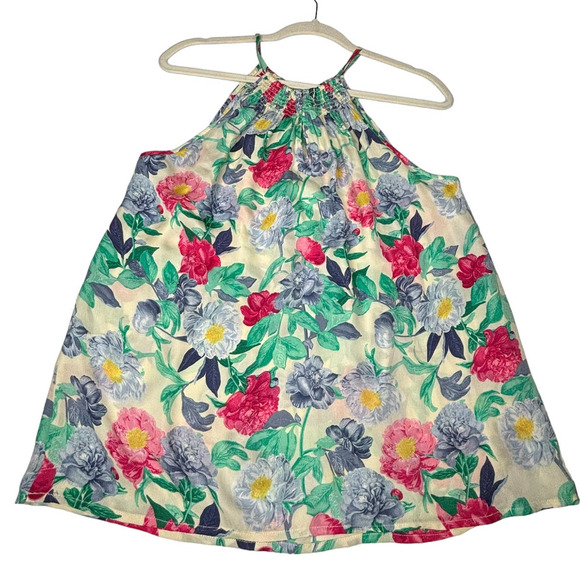 Joie Esmee Green Pink Floral Silk Halter Top XS Multi Color Tank Top Sleeveless - Picture 3 of 10